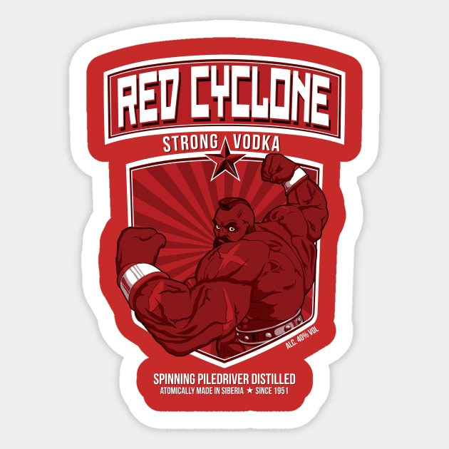 Red Cyclone Sticker by SquidStudio